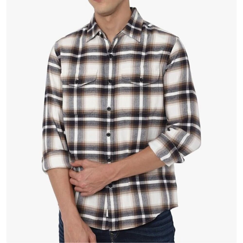 American Eagle Men’s Plaid Flannel Long Sleeve Shirt Size Medium